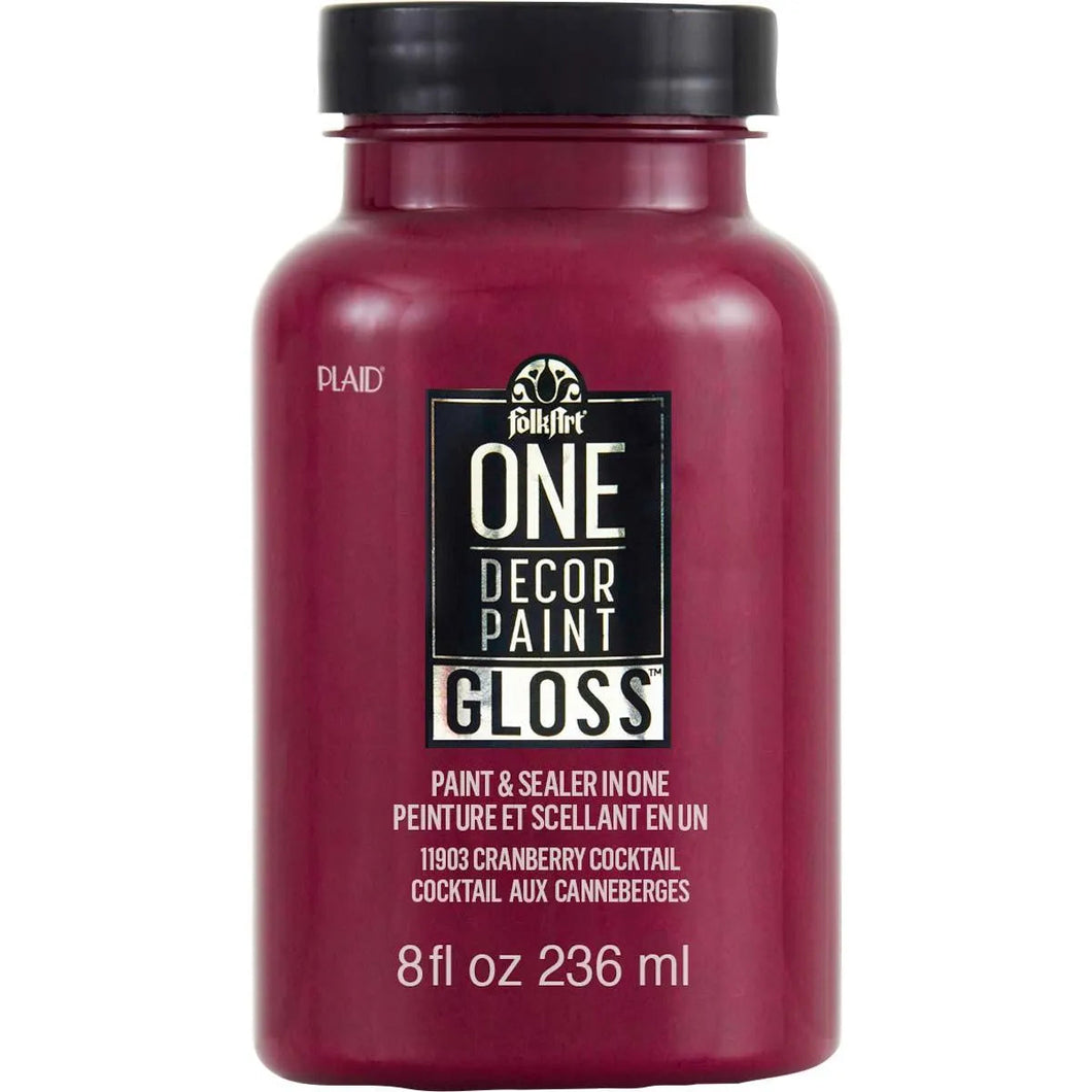 FolkArt One Decor Paint Gloss - Cranberry Cocktail
