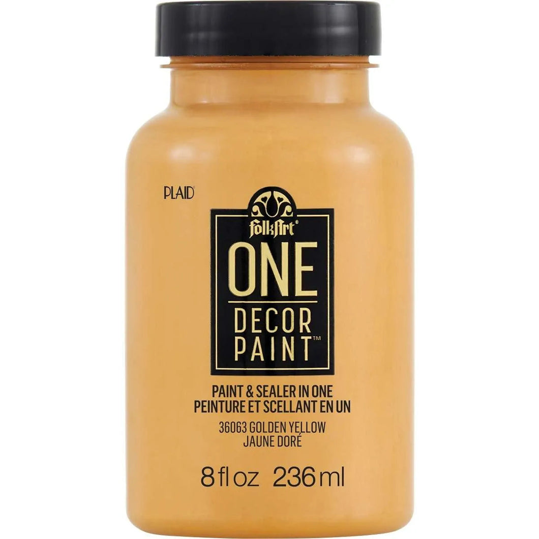 FolkArt One Decor Paint - Golden Yellow