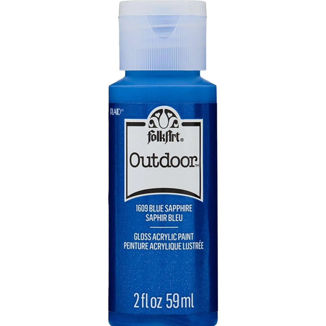 FolkArt Outdoor Acrylic Paint - Metallic Blue Sapphire