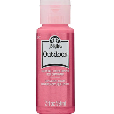 FolkArt Outdoor Acrylic Paint - Metallic Rose Shimmer