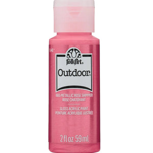FolkArt Outdoor Acrylic Paint - Metallic Rose Shimmer