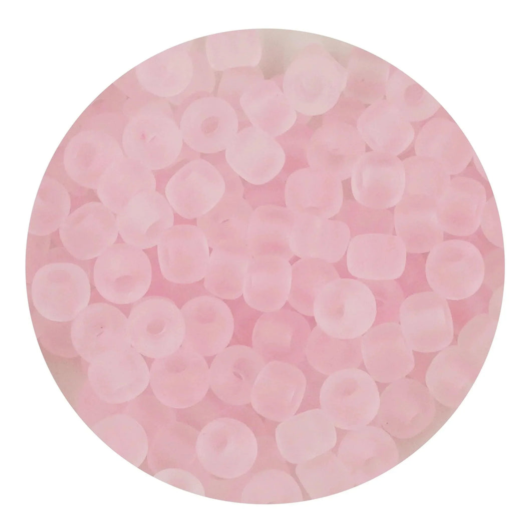 Glass Seed String Beads - Frosted Light Pink
