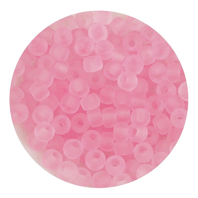 Glass Seed String Beads - Frosted Pink