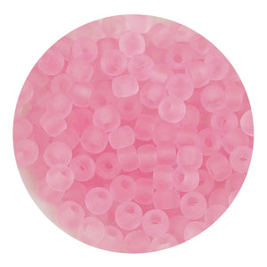 Glass Seed String Beads - Frosted Pink