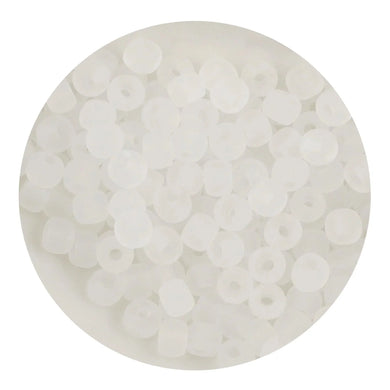 Glass Seed String Beads - Frosted White