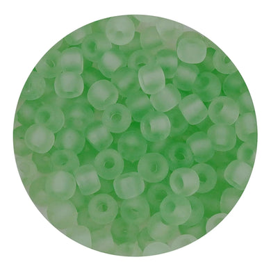 Glass Seed String Beads - Frosted Green