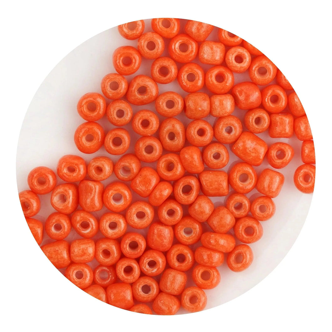 Glass Seed String Beads - Orange