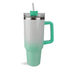 Load image into Gallery viewer, Handled Tumbler Shimmer Ombre - White &amp; Mint