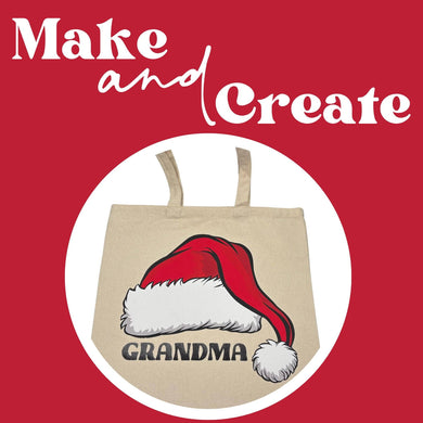 Project - Grandma Santa Hat Tote Bag