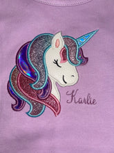 Load image into Gallery viewer, Unicorn Embroidered shirt! Puff sleeves