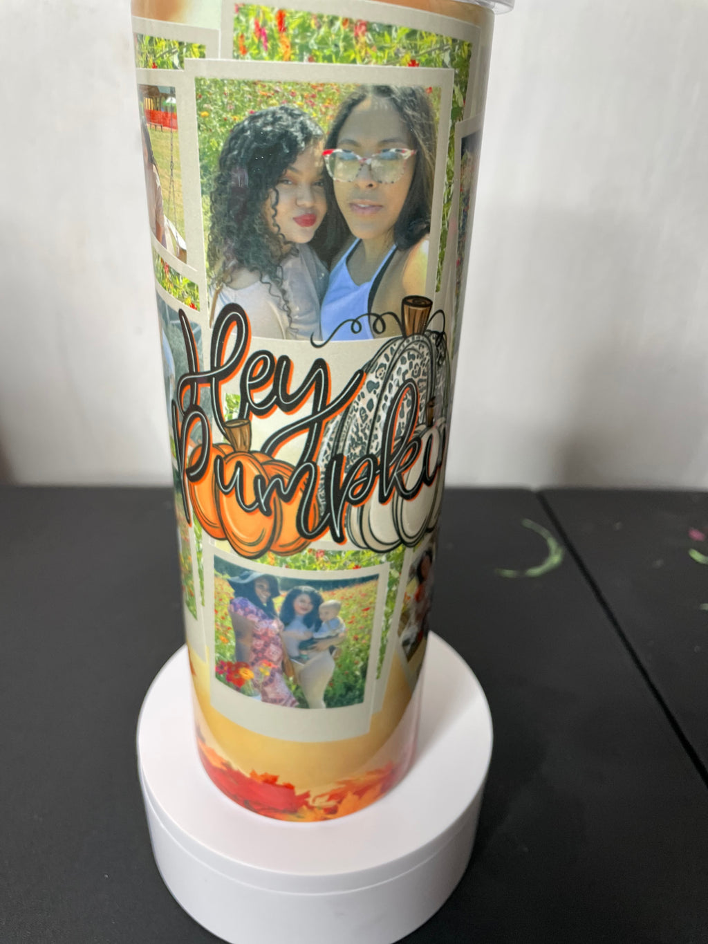 Custom hey pumpkin picture cup!