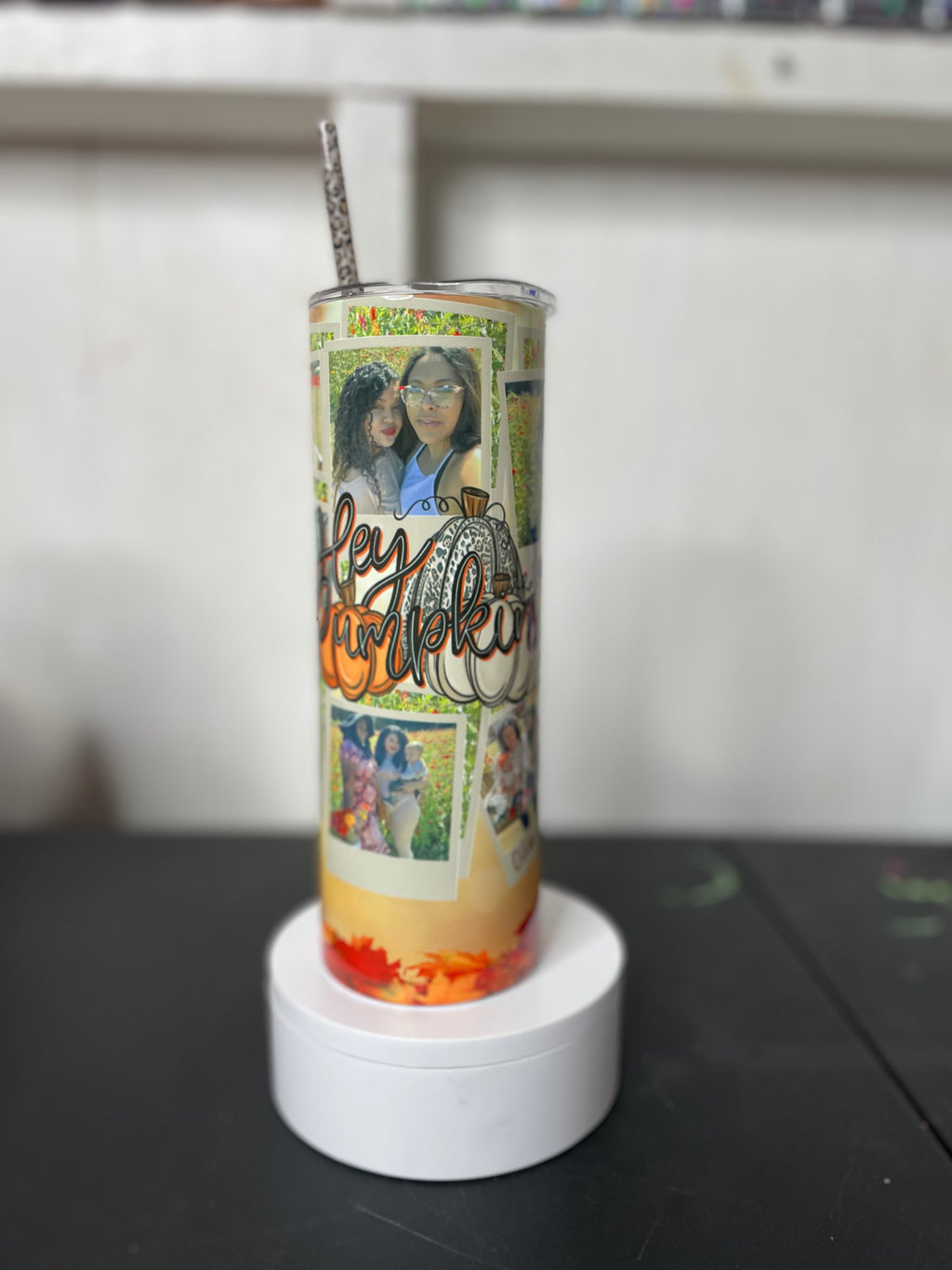 Custom hey pumpkin picture cup!