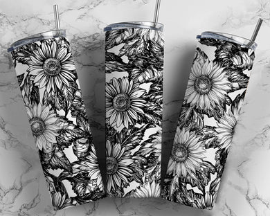 Black and white flowers