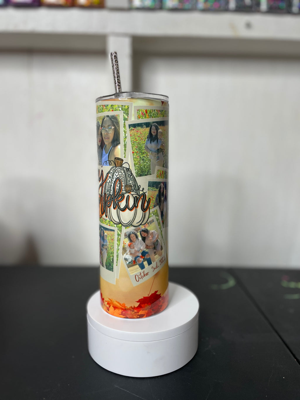 Custom hey pumpkin picture cup!