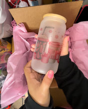 Load image into Gallery viewer, Pinkmas glass can! 16oz