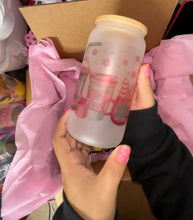 Load image into Gallery viewer, Pinkmas glass can! 16oz