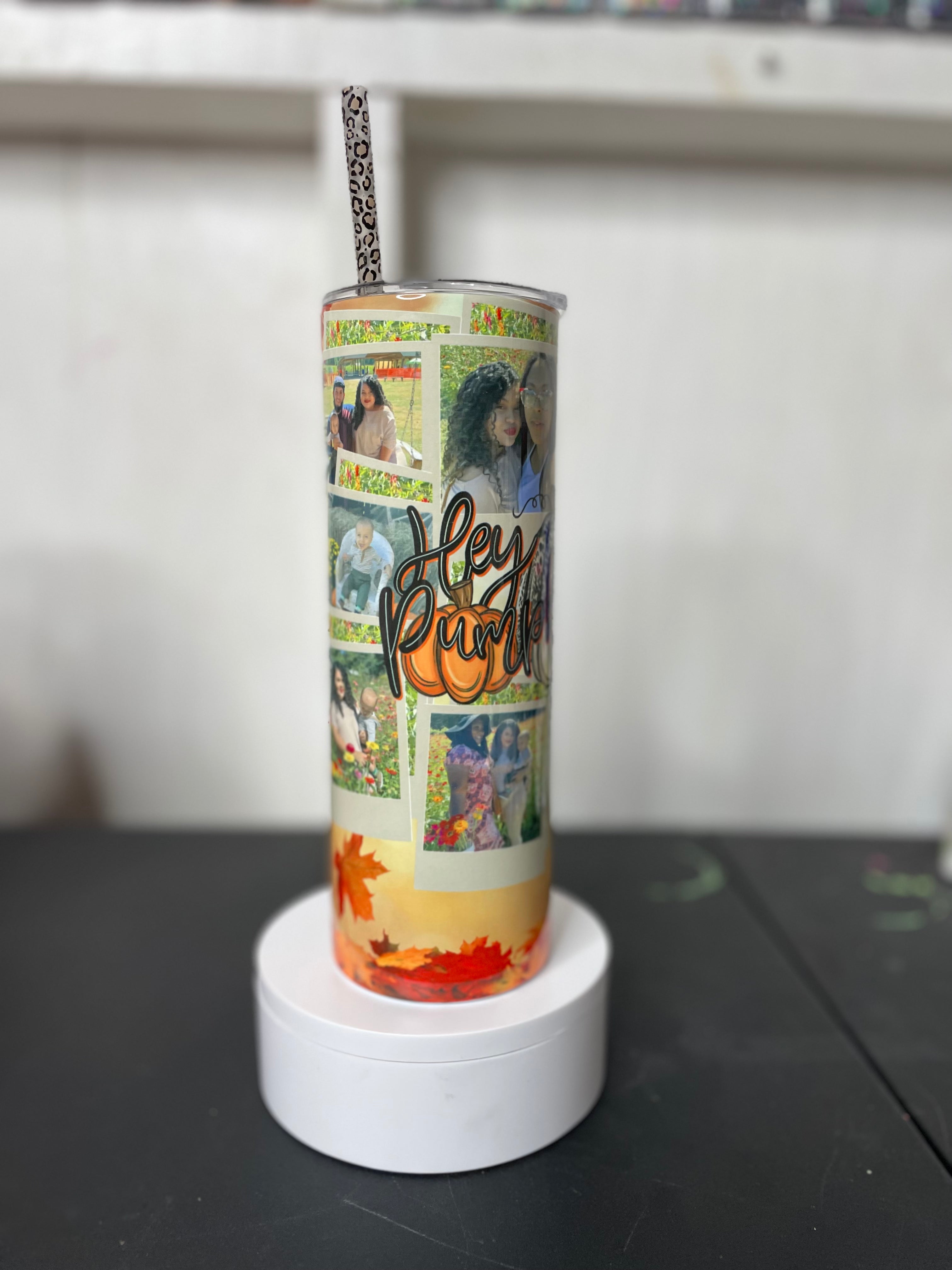 Custom hey pumpkin picture cup!