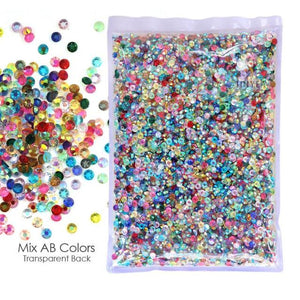 Bulk Package 2-6mm Mix Sizes Resin Non-Hot Fix Rhinestones