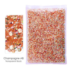 Bulk Package 2-6mm Mix Sizes Resin Non-Hot Fix Rhinestones