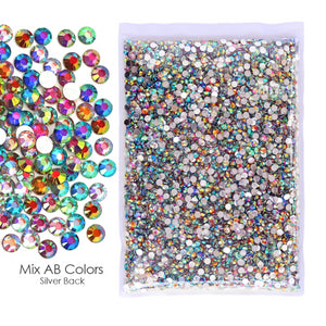 Bulk Package 2-6mm Mix Sizes Resin Non-Hot Fix Rhinestones