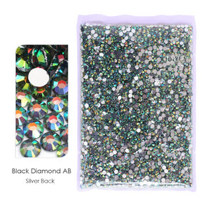 Bulk Package 2-6mm Mix Sizes Resin Non-Hot Fix Rhinestones